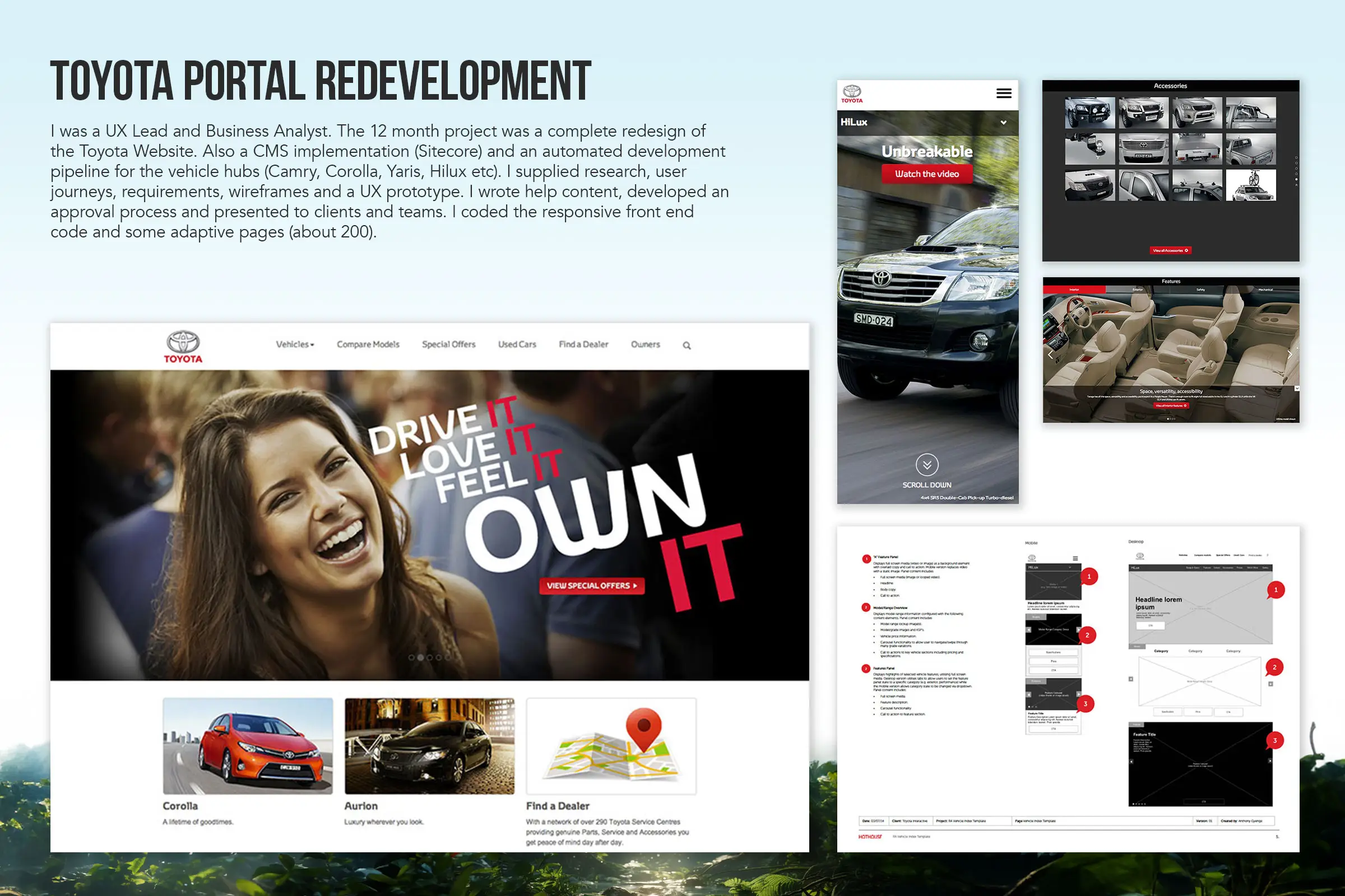 Toyota Responsive Adaptive - User Experience and Front End Code